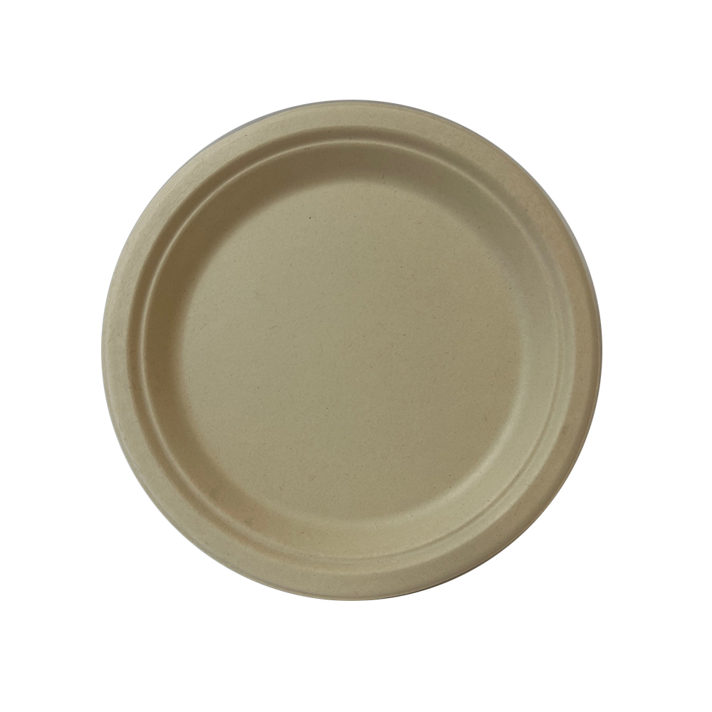 YP09-20C-BAM Beige  9" Round Bamboo Plate 560/cs