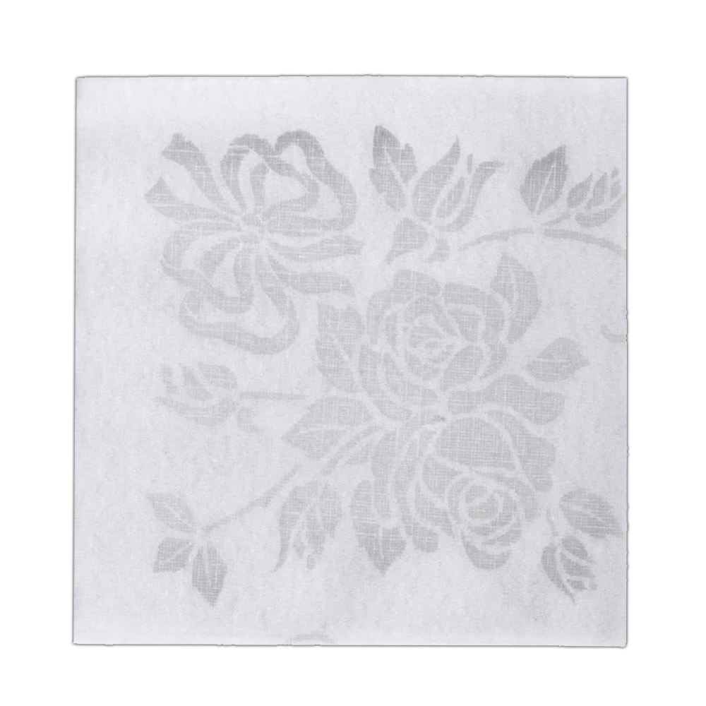 125040 White/Silver Prestige Dinner Napkin 1 ply Linen-Like 4/75 cs