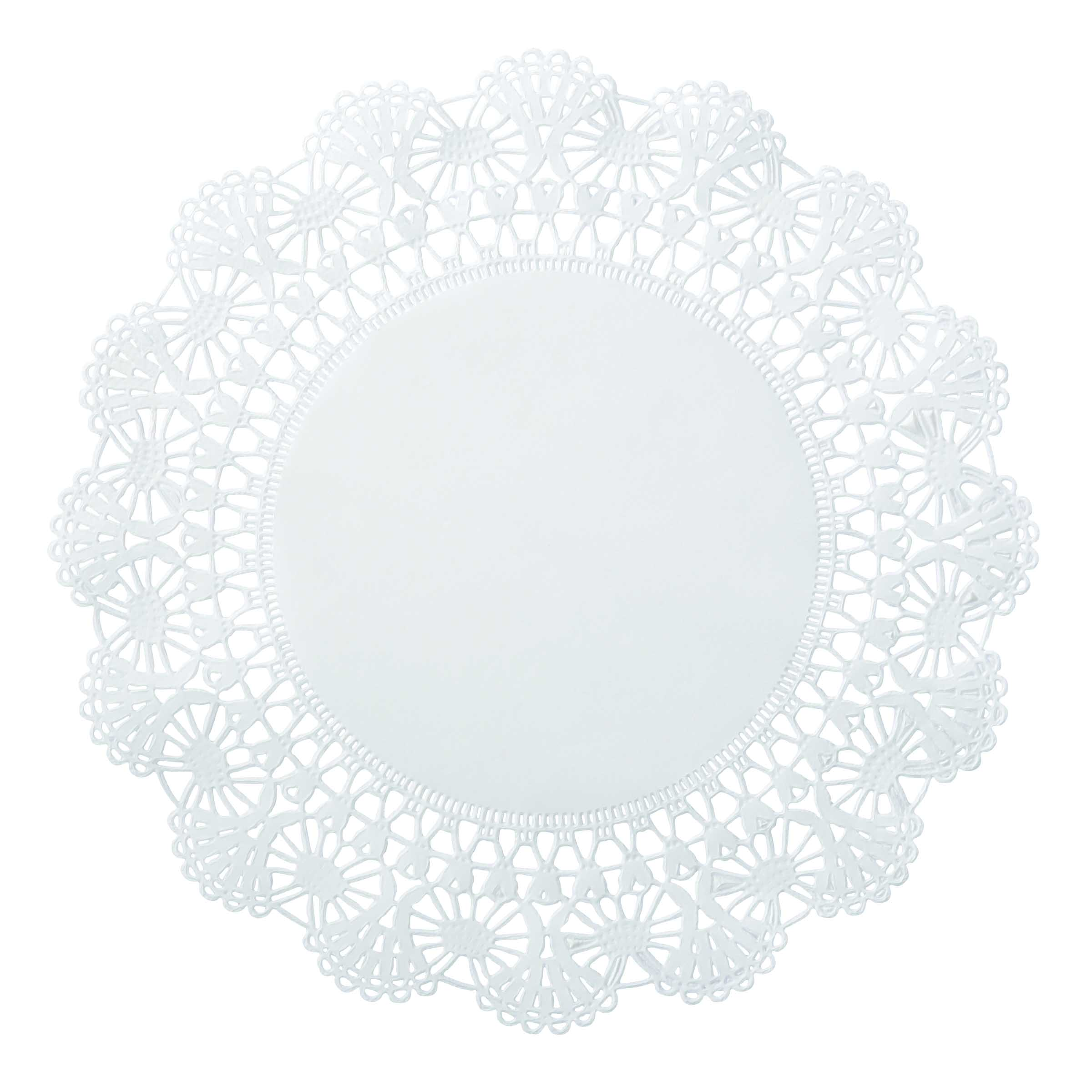500236 Cambridge White 8" Lace & Linen Doilies 1000/cs