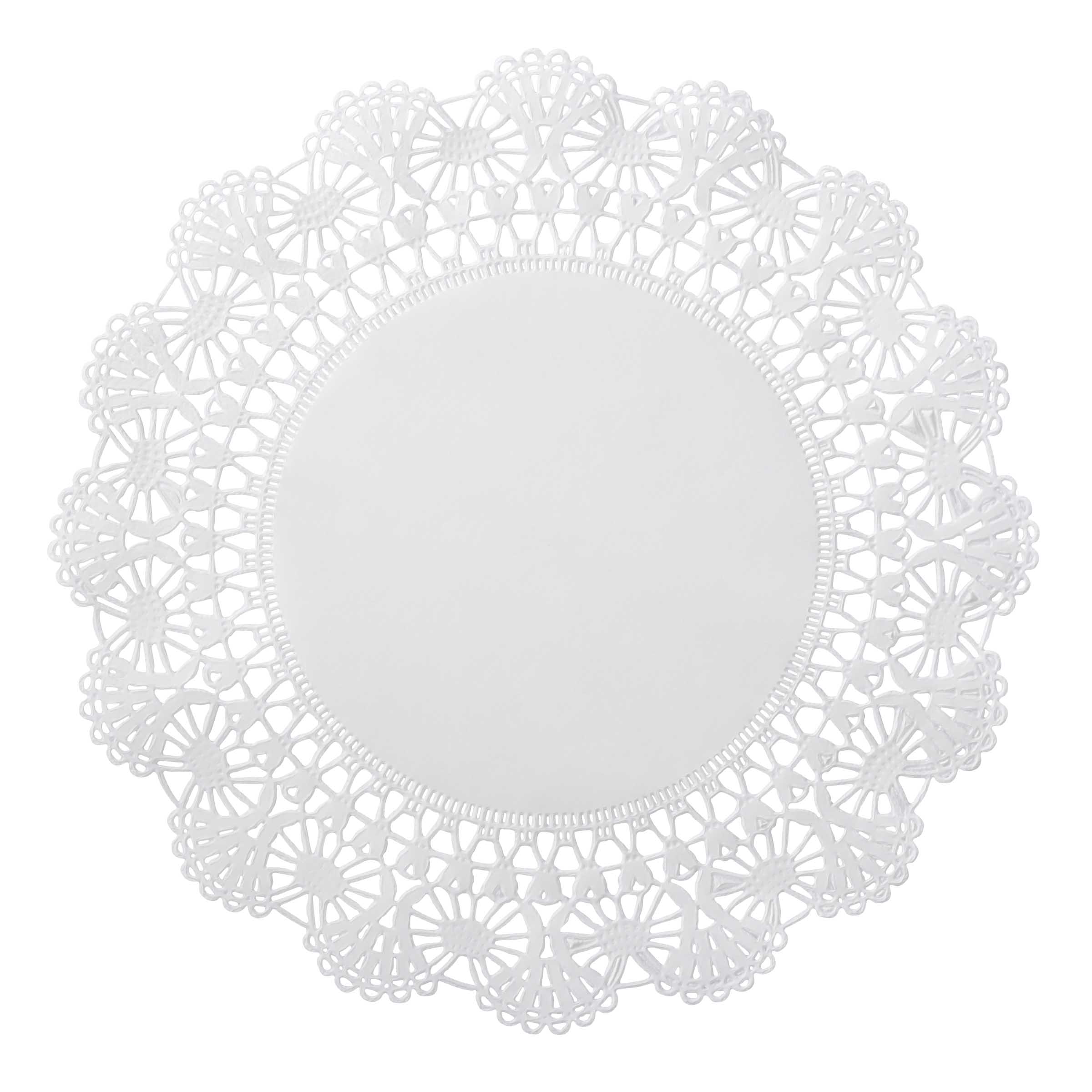 500238 Cambridge White 10" Lace & Linen Doilies 1000/cs