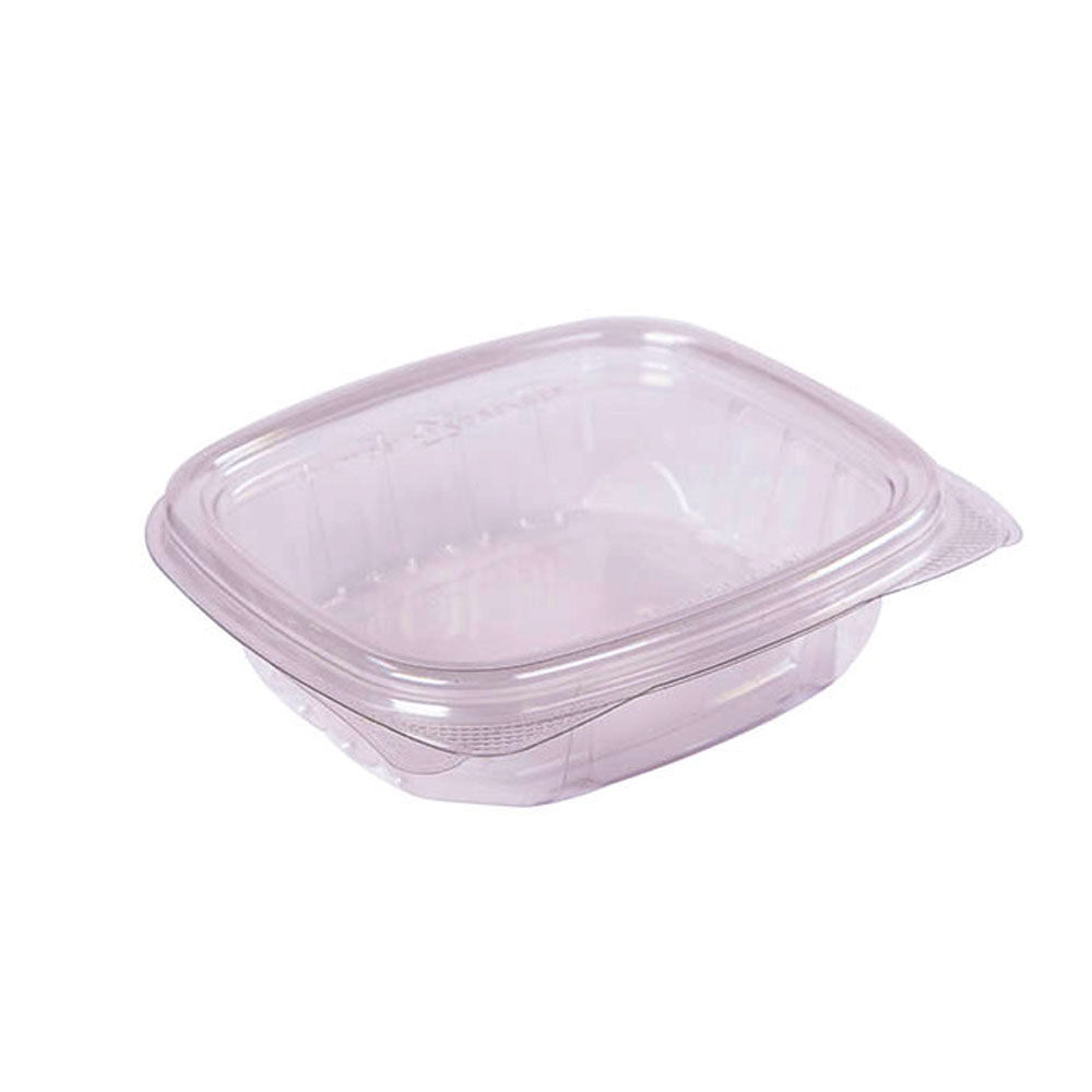 WT8-F Clear 8 oz. Rectangular PET Container         with Flat Lid 400/cs