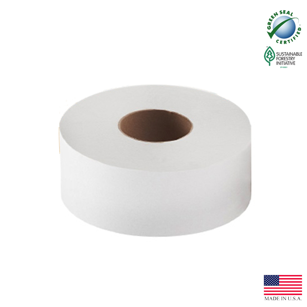 800 Green Heritage Bathroom Tissue White 2 ply 9"x1000' Junior Roll 12/cs
