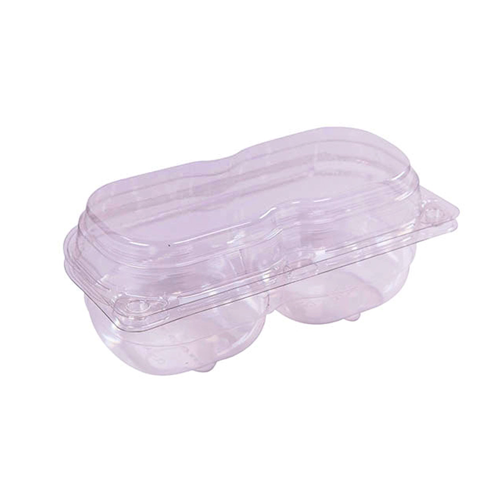 CL-2AV Rediserv Snapak Clear 7"x3.5"x3" PET 2 Compartment Avocado Hinged Clamshell Container 72