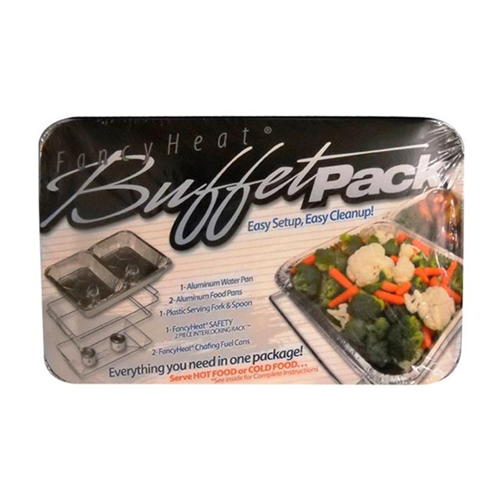 17100-F100 7 pc. Buffet Kit 1 Water Pan, 2 Food Pans, 1 plastic Serving Fork & Spoon, 1 Safety,