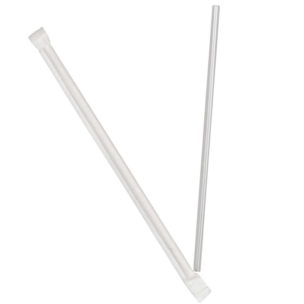 510199 Wrapped Jumbo Straw 10.25" Clear Plastic 4/500 cs