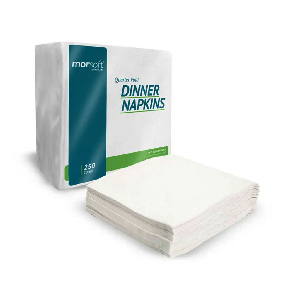 831 Morsoft White 15.75"x15" 2 ply 1/4 Fold Dinner Napkin 12/250 cs
