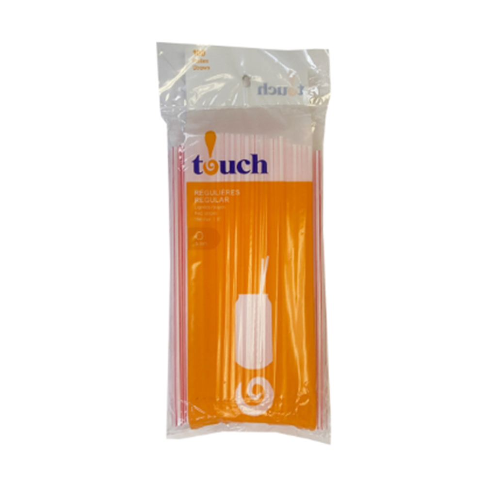 T19200524TA Red Striped 8" Straws 24/100 cs