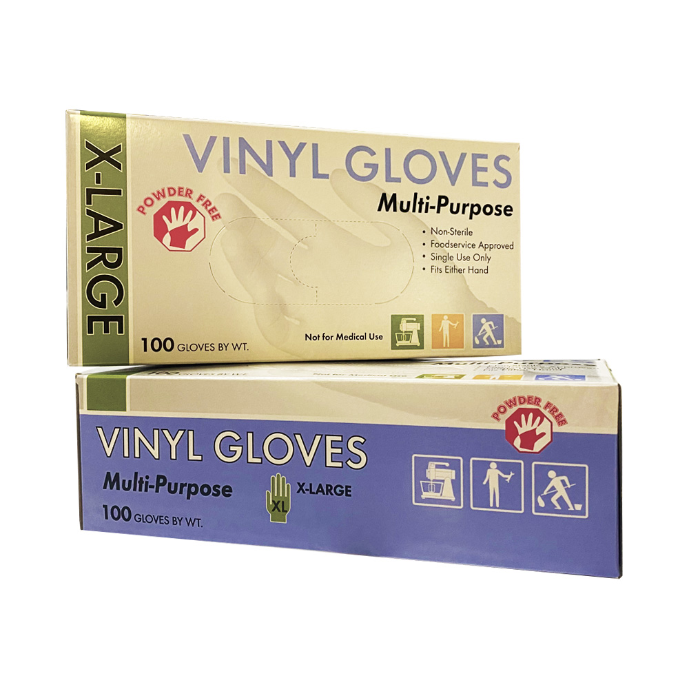 754639 Clear Extra Large Multi-Purpose Vinyl Gloves Powder Free 10/100 cs