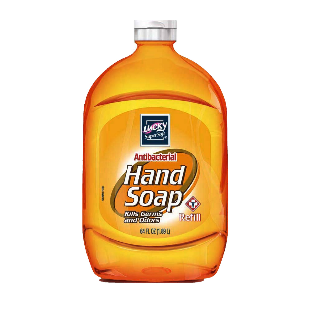 10038-6 Lucky Super Soft 64 oz. Anti-Bacterial Hand Soap Refill 6/cs