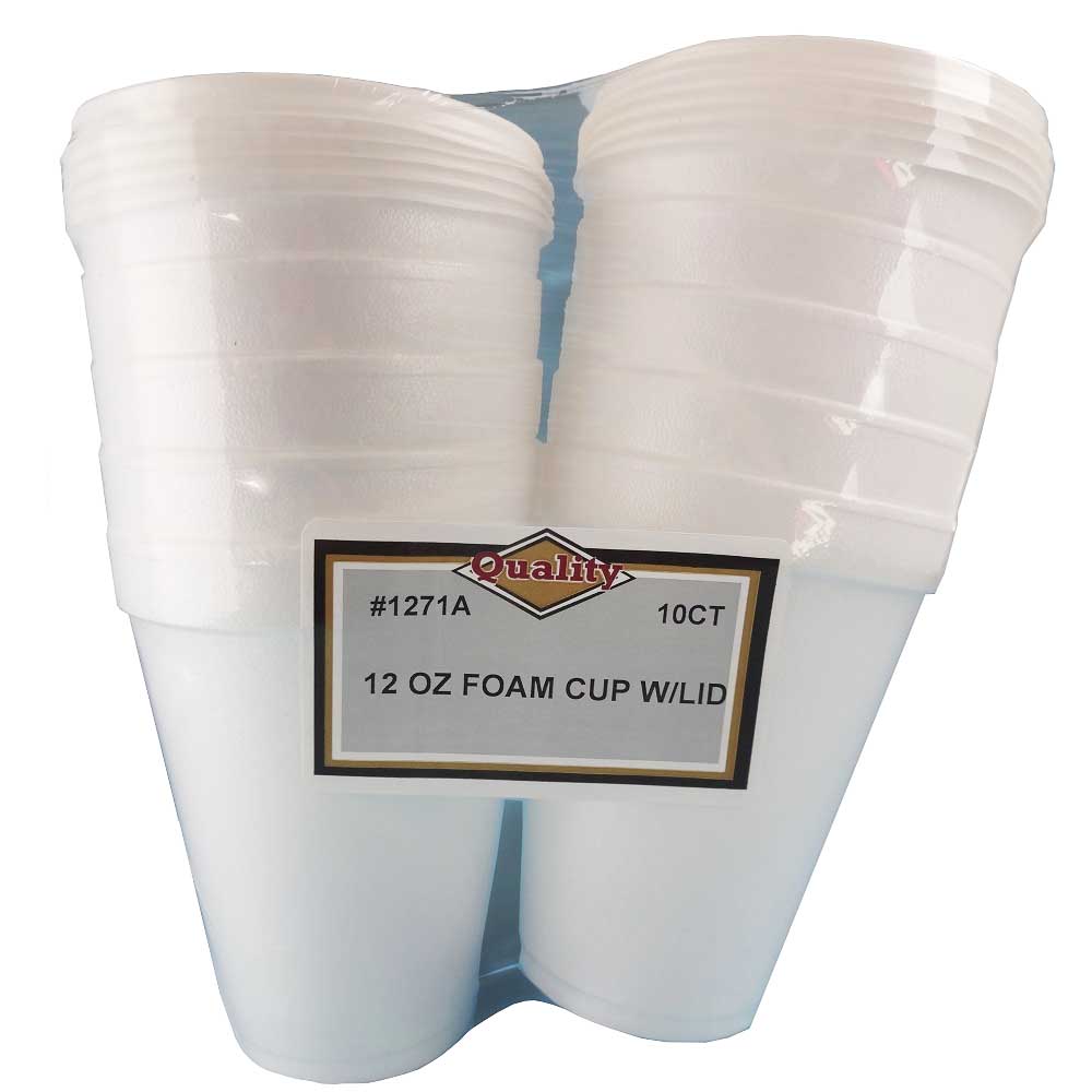 Convenience Packs - White 12 oz. Foam Cup With Lid 1271A