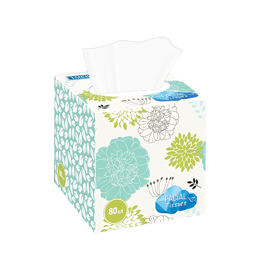 11260-12 Lucky Super Soft Facial Tissue Cube Box  12/80 cs