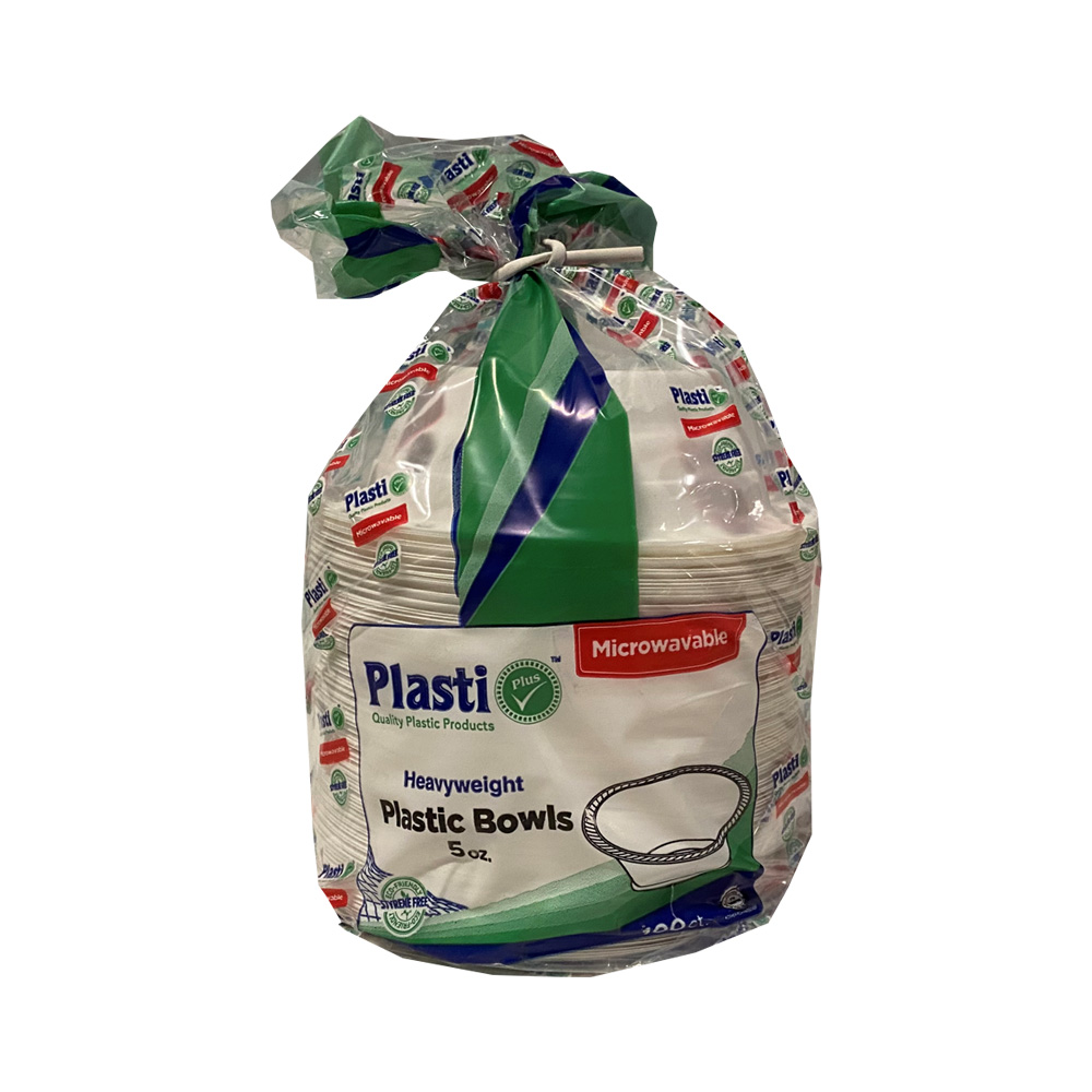 238 Kitchen Selection White 5 oz. Plastic Bowl 8/100 cs