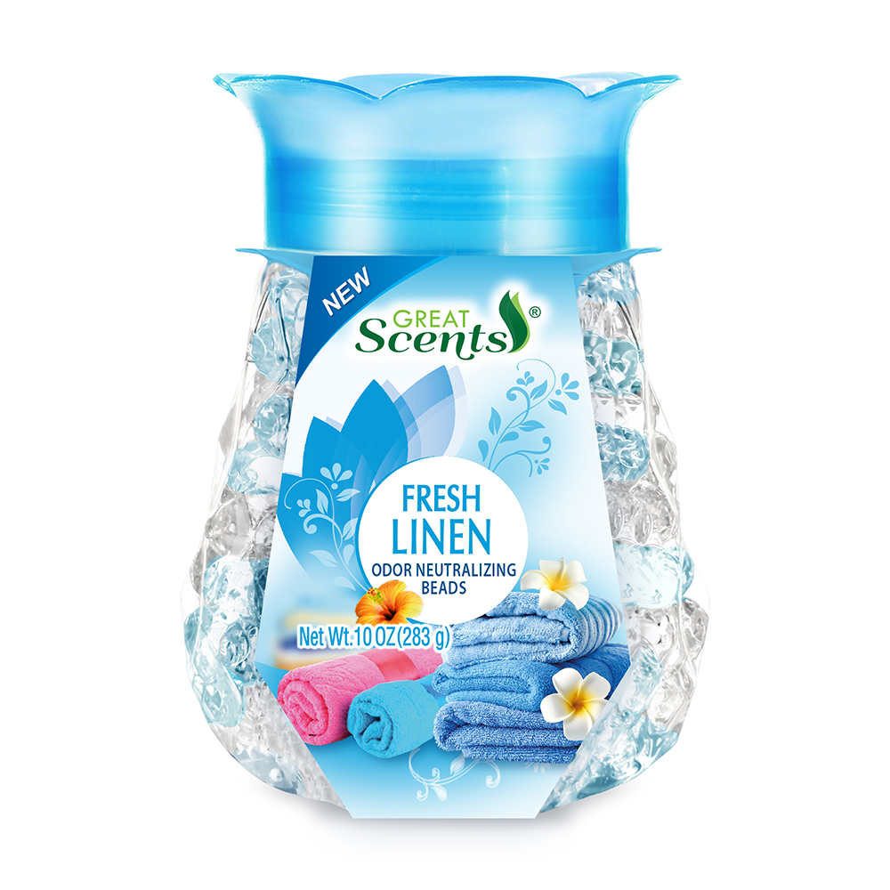 11267-12 Great Scents 10 oz. Odor Neutralizing Beads with Fresh Linen Scent 12/cs