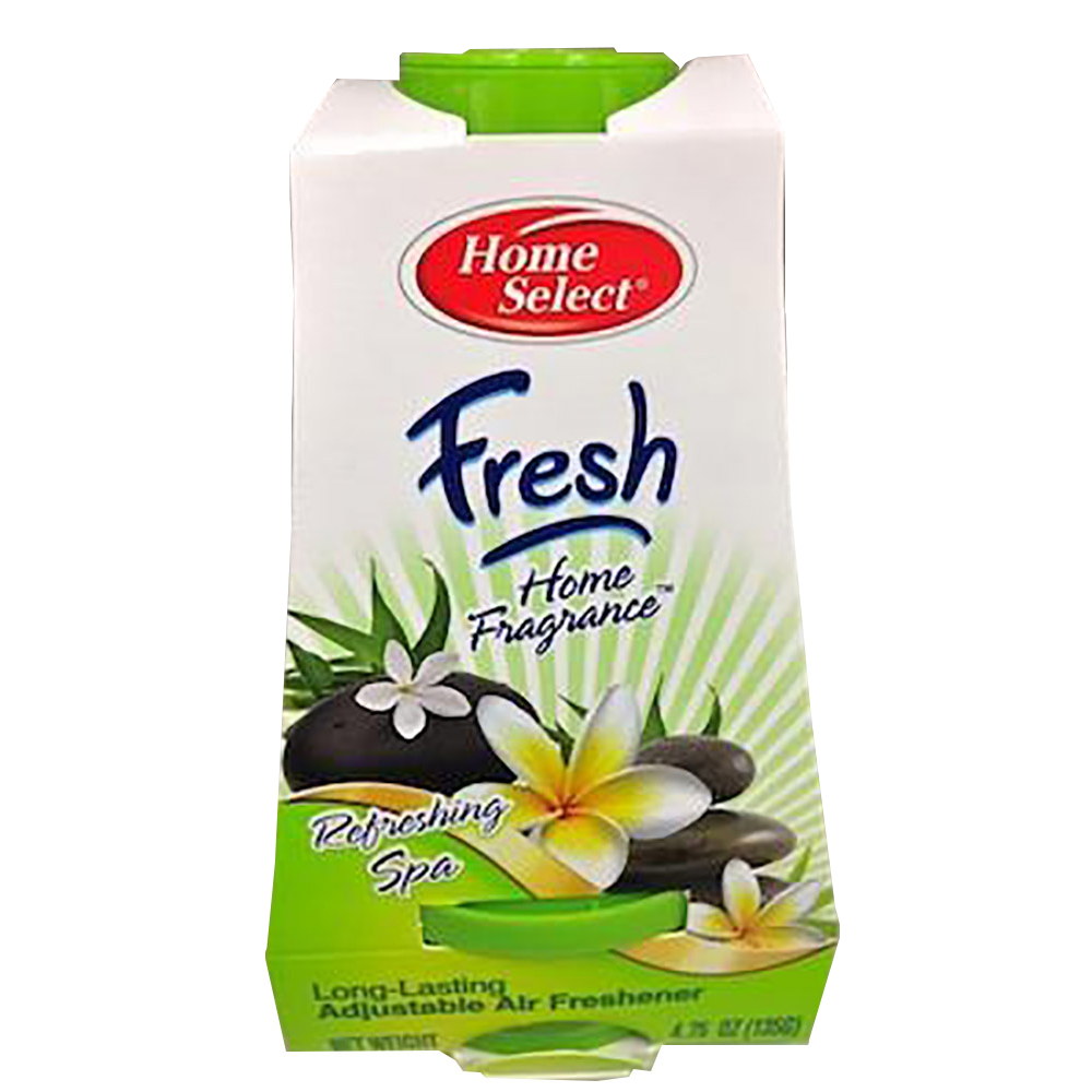 10471 Home Select 4.75 oz. Adjustable Solid Gel Air Freshener w/Refreshing Spa  Scent 12/cs