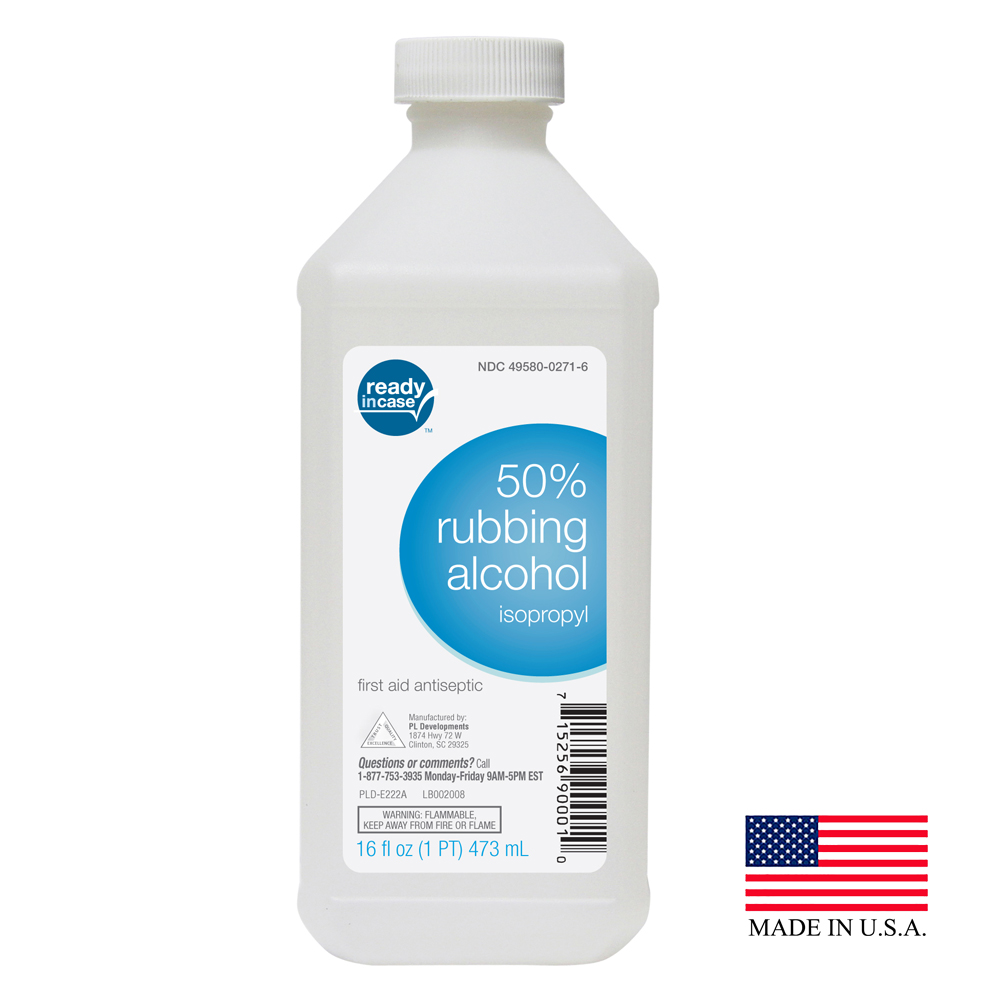 PL Developments - Ready In Case Clear 16 oz. 50%  Regular Isopropyl Rubbing Alcohol First Aid