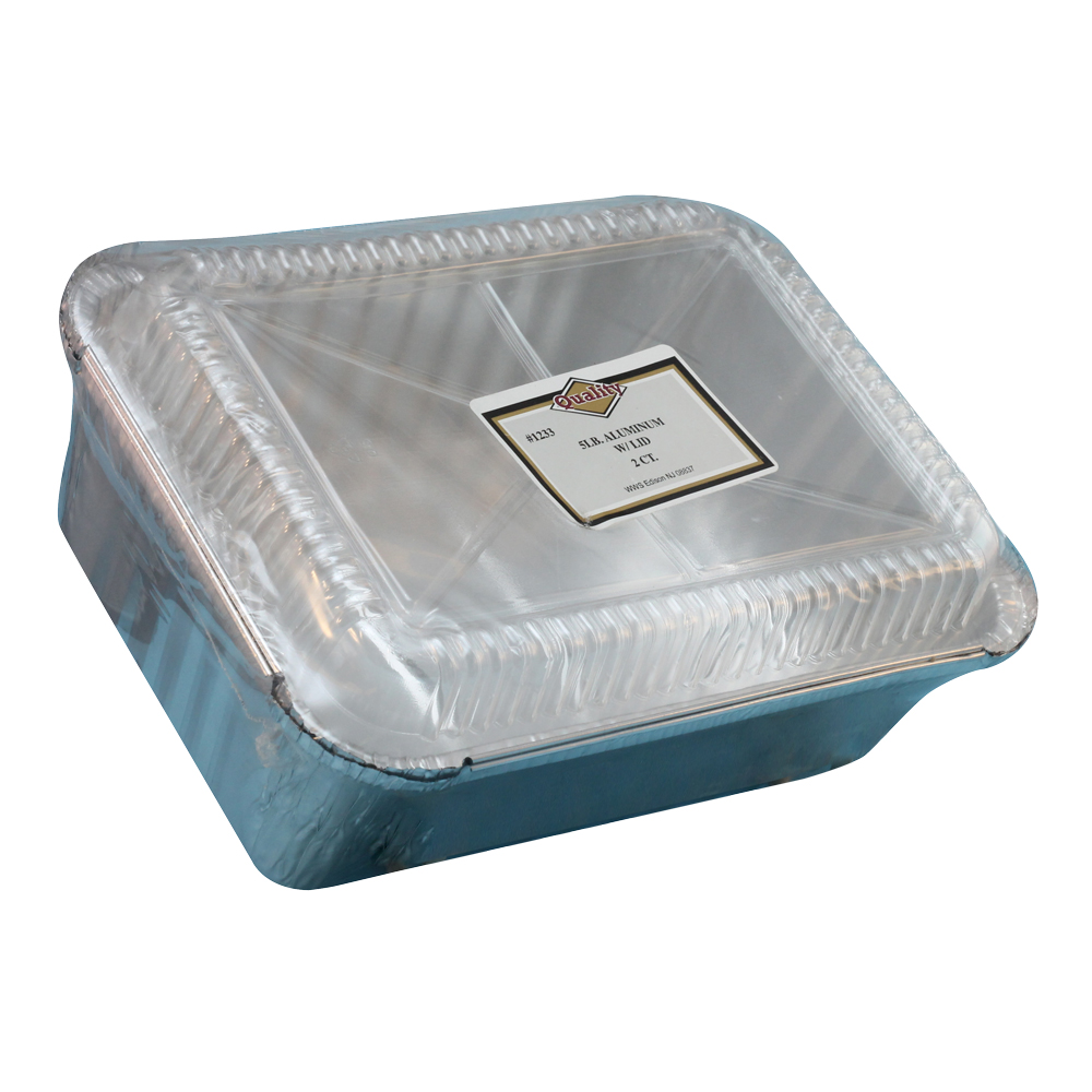 1233PL Quality  Aluminum 5 lb. Oblong Pan with Dome Lid Combo 42/2 cs