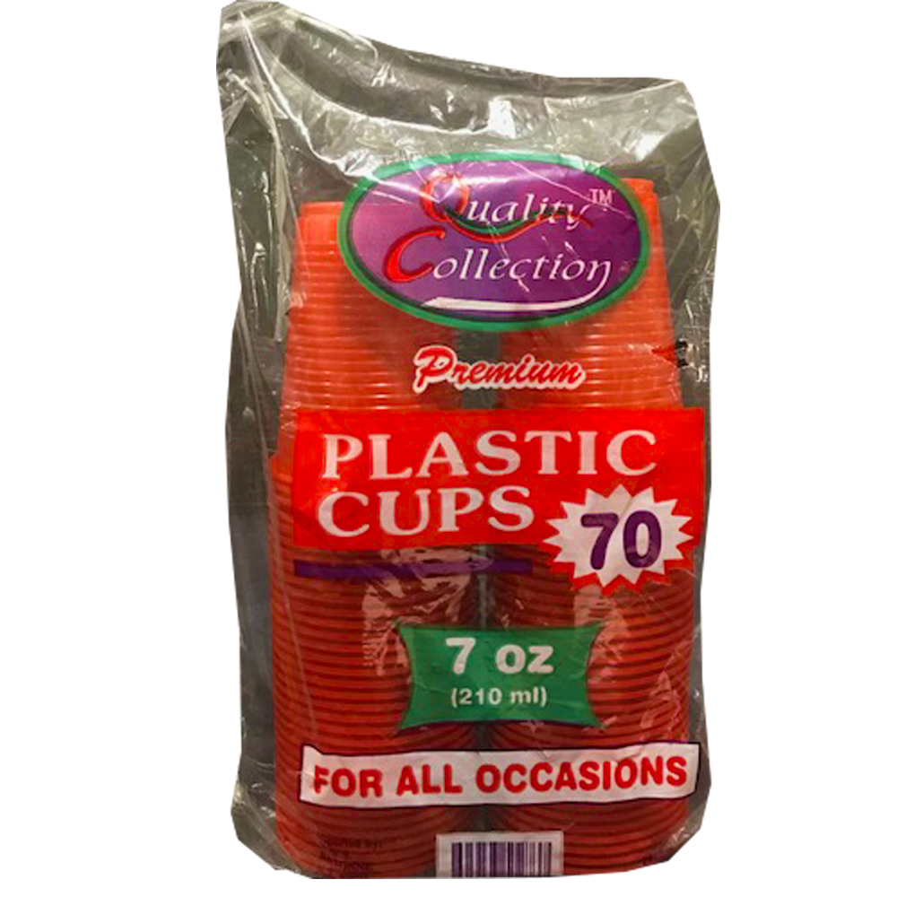 POL-009-R Red 7 oz. Retail Plastic Cold Cups 36/70 cs