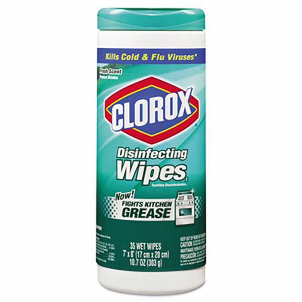 01593 Clorox 7"x8" 35 Count Fresh Scent Disinfecting Wipe 12/35 cs