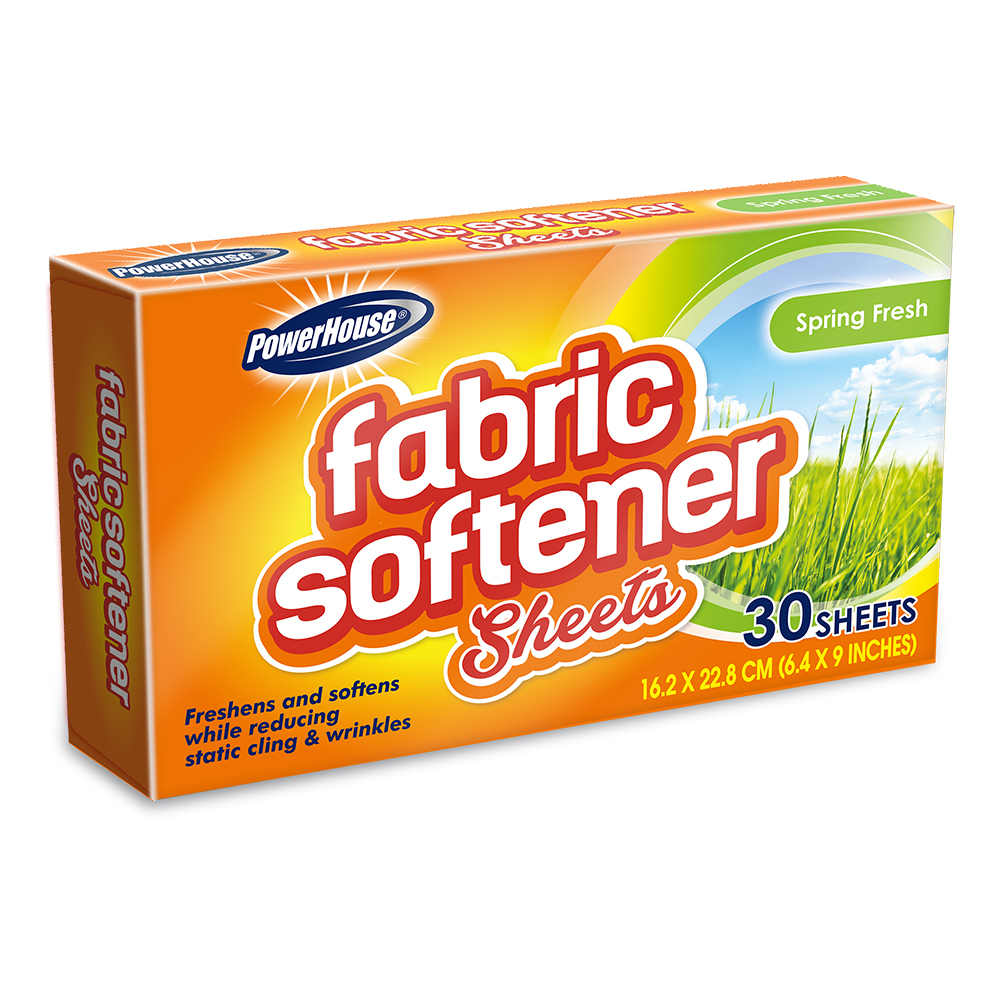 90818-12 Power House Fabric Softener Sheets w/Spring Fresh Scent 12/40 cs