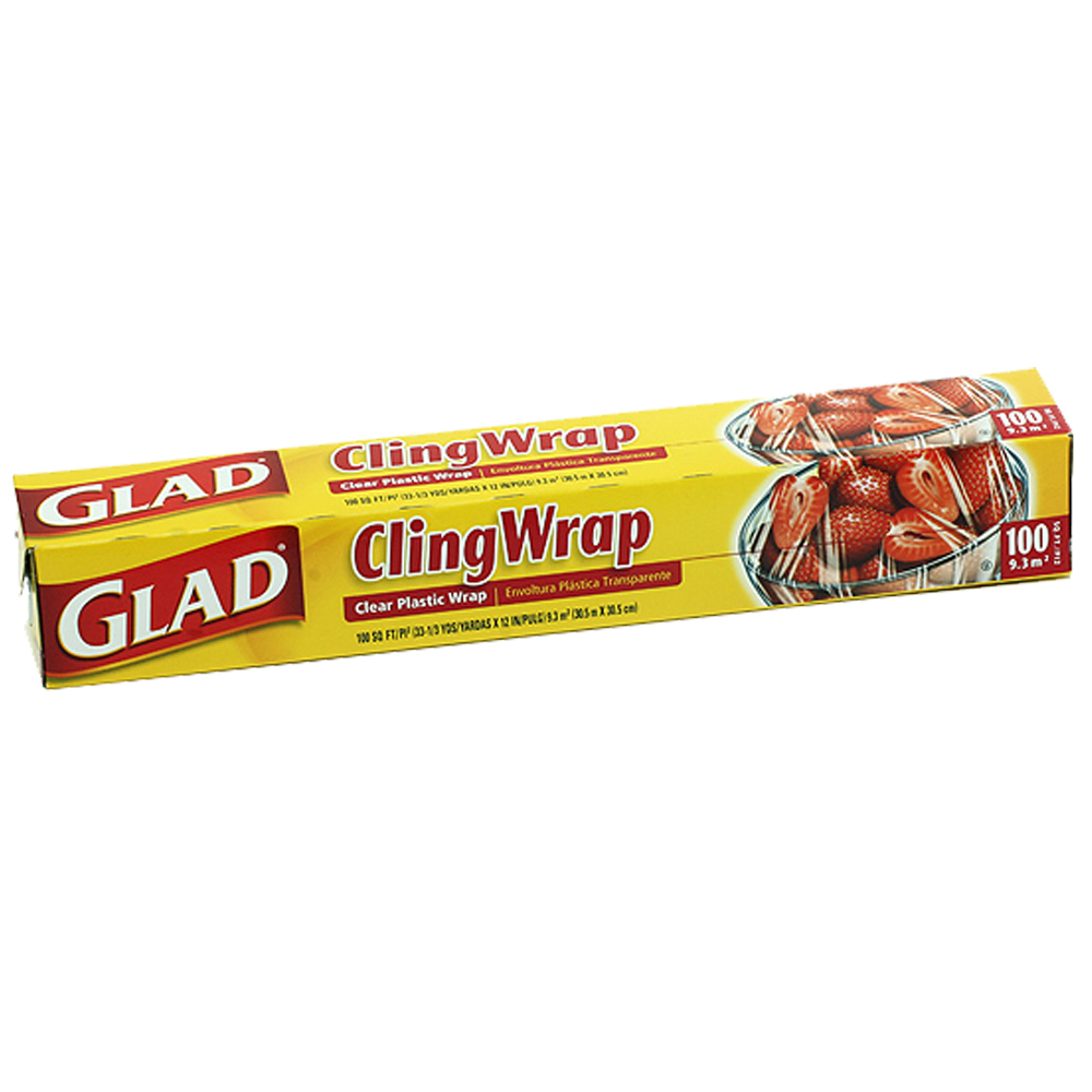 60684 16"x100' Clear Glad Cling Wrap Roll 16/100 cs