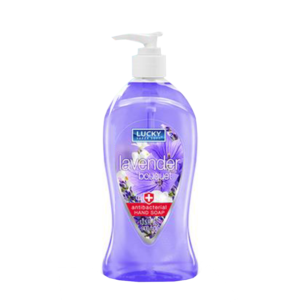 11119-12 Lucky Super Soft 13.5 oz. Antibacterial Hand Soap with Lavender Bouquet Scent 12/cs