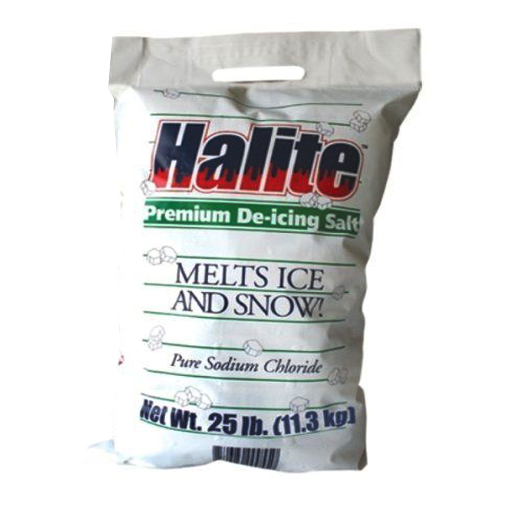 RS25 Halite 25 lb. Bag Premium De-Icing           Rock Salt Ice Melt 1 Bag