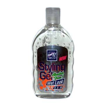 9075-12 Lucky Super Soft 20 oz. Wet Looking Styling Gel 12/cs