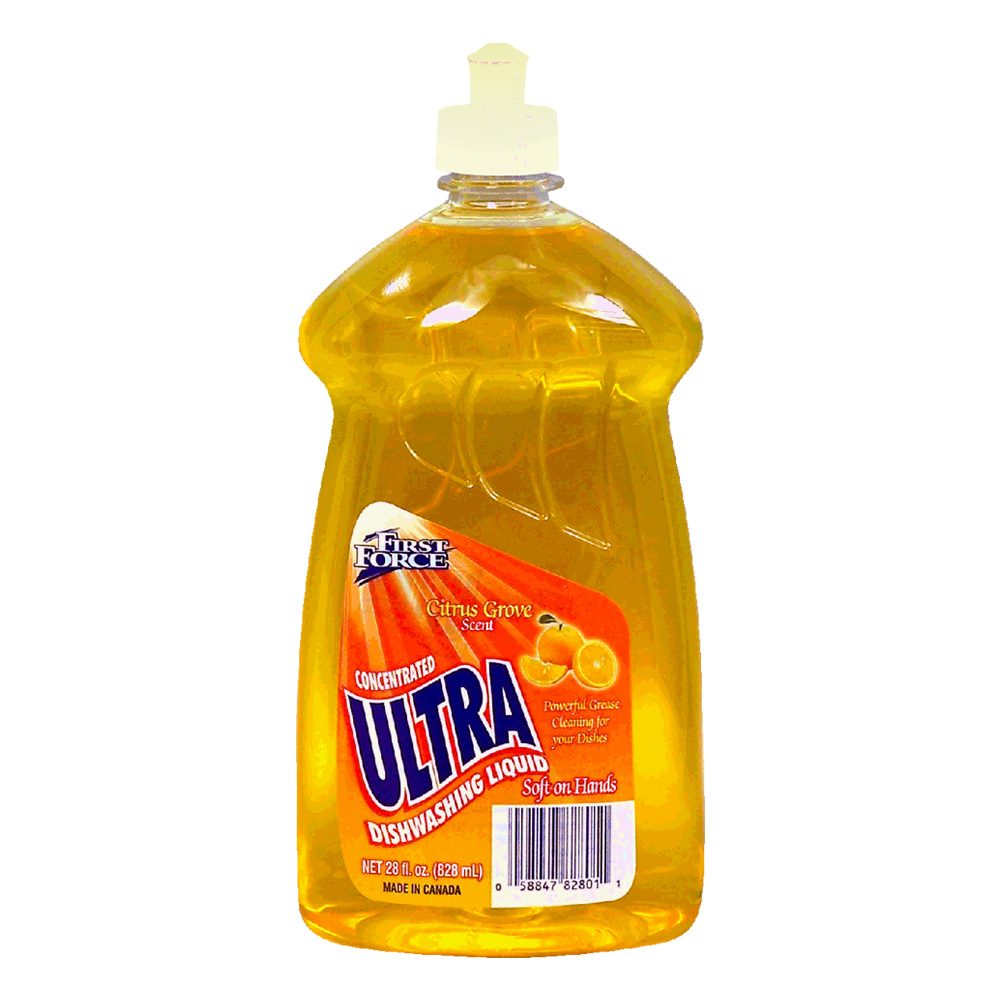 82801-1 First Force 28 oz. Ultra Dish Detergent w/Citrus Grove Scent 12/cs