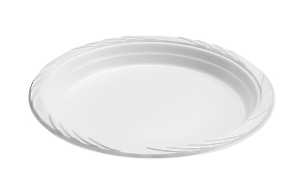241 White 9" Impact Plastic Plate 4/100 cs