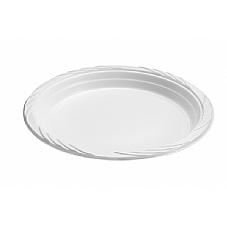 254 White 10" Impact Plastic Plate 4/100 cs