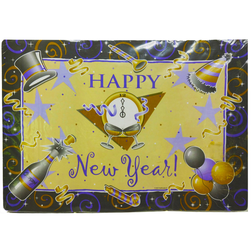 899425 Happy New Year Print 10"x14"  Placemat 40/25 cs