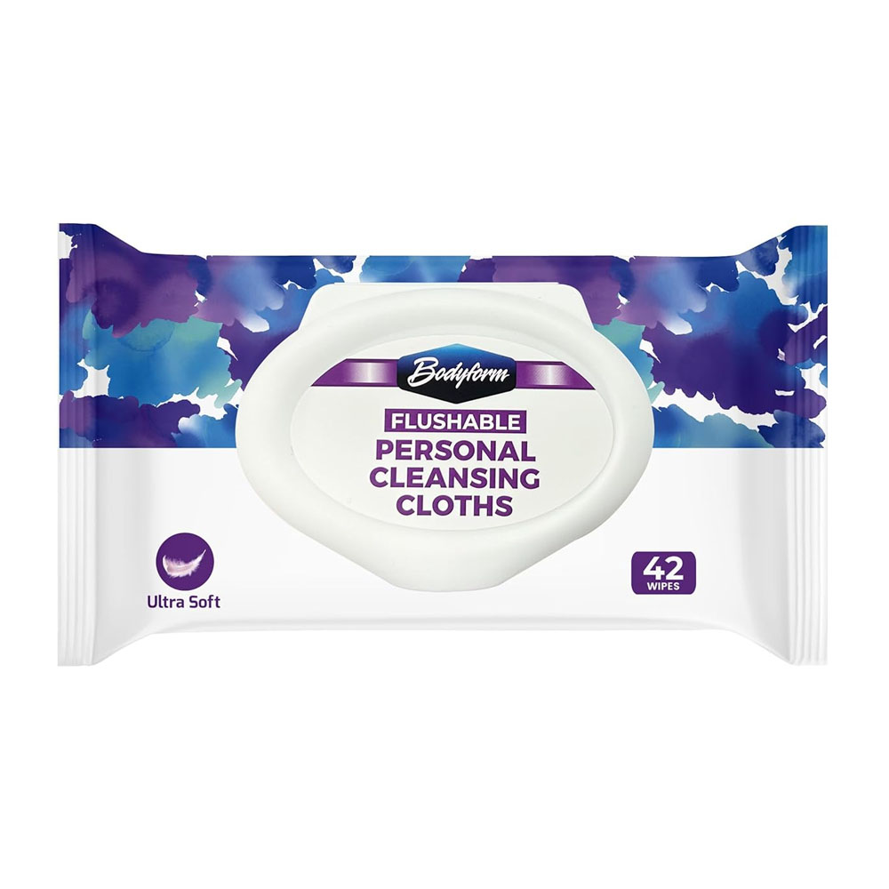 BF01581 Bodyform Personal Flushable Cleansing Wipes 24/42 cs - BF01581 BDYFRM FLUSHABLE WIPES