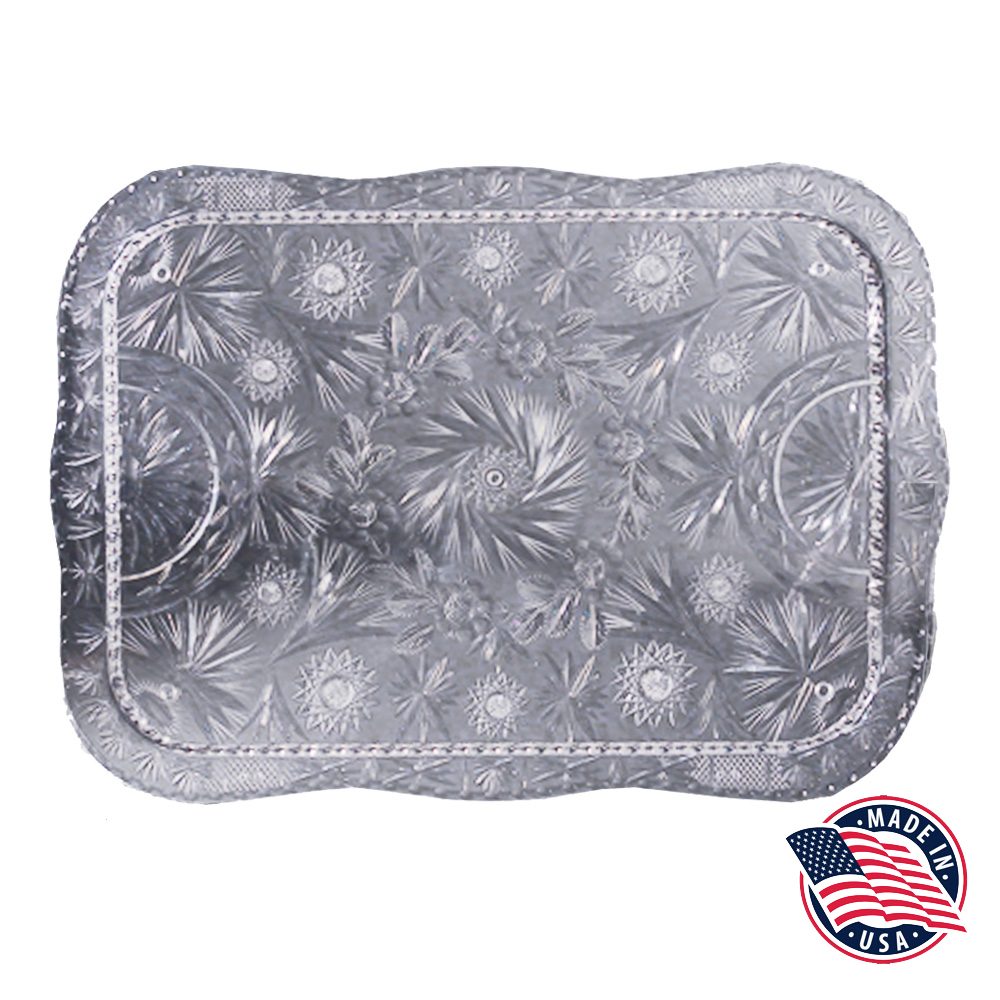 1000 Clear 22.5"x16.5" Oblong Simulated King Size Crystal Tray 12/cs - 1000 CLR 22x16" KING SIZE TRAY