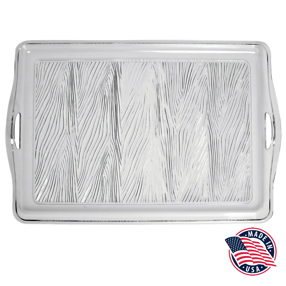 85500 Clear 22"x15" Rectangular Tray w/ Handle 4/cs - 85500/1100 CL 22x15 TRAY W/HDL