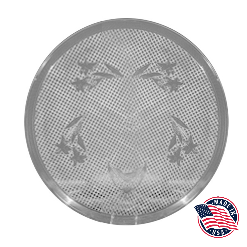 1518 Clear 18" Round Polystyrene Basketweave      Platter 24/cs