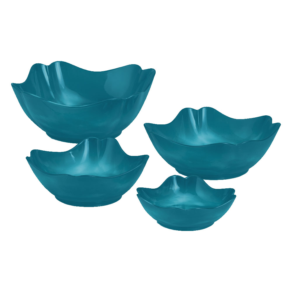 706 Blue 6"x2" Square Tulip Bowl, 2 Cups 24/cs