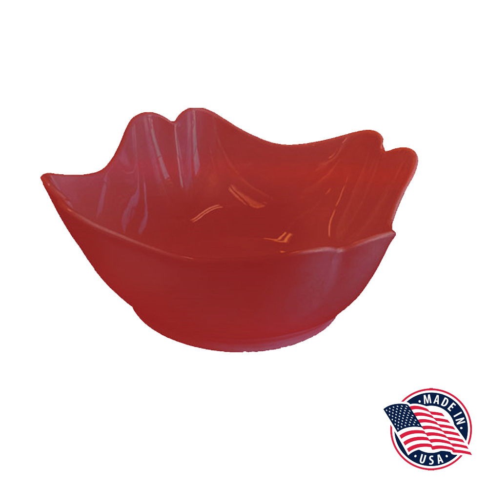 710SAN Red 10"x4" Square Tulip Bowl 12/cs