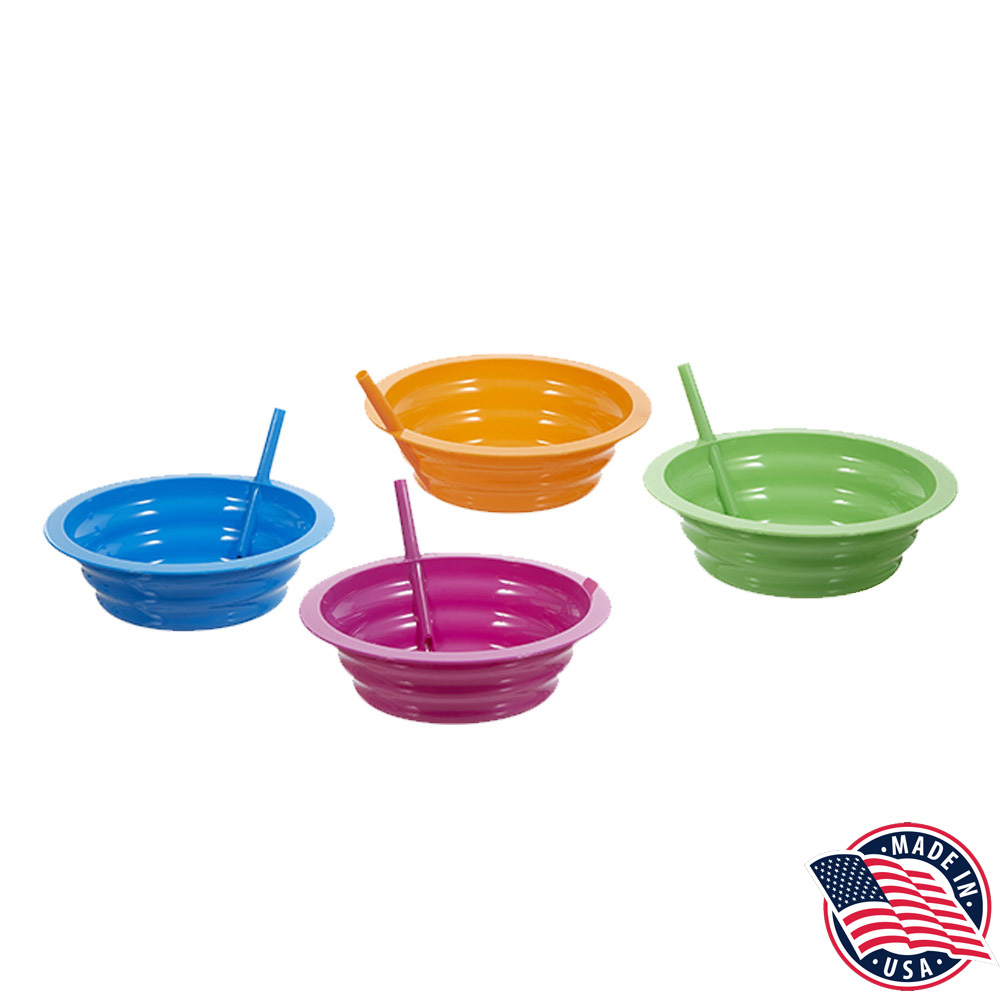 26505 Sip-A-Bowl 22 oz. Assorted Kids Bowl w/Straw 6/6 pk - 26505 SIP A BOWL 22z ASST 6/6