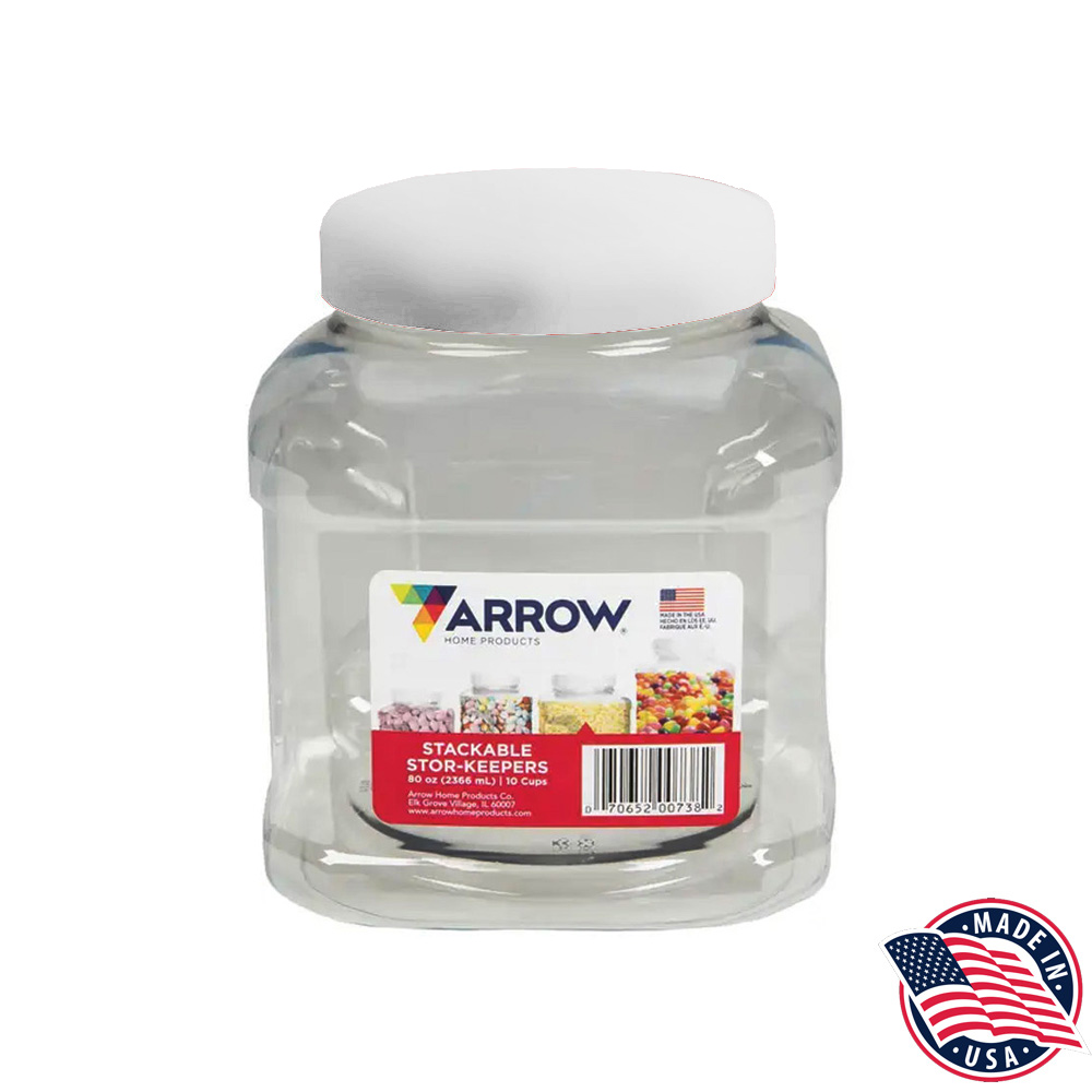 738 Stackable Clear 80 oz. Stor Keeper Container  w/ Red Top 6/cs