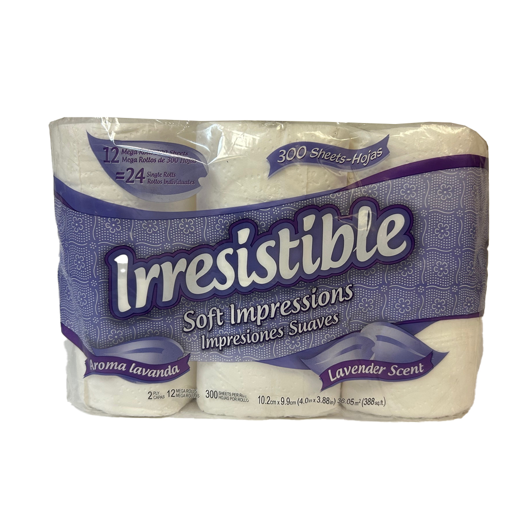 417775 Irresistable Deluxe White 2ply Bath Tissue 300 Sheets 12/cs
