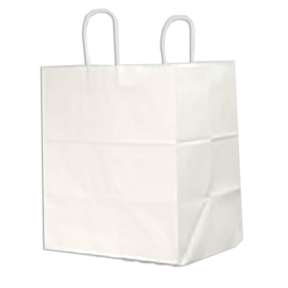 85934 Royal Shopping Bag 70 lb. White 14"x10"x15" Handles Paper 200/BX