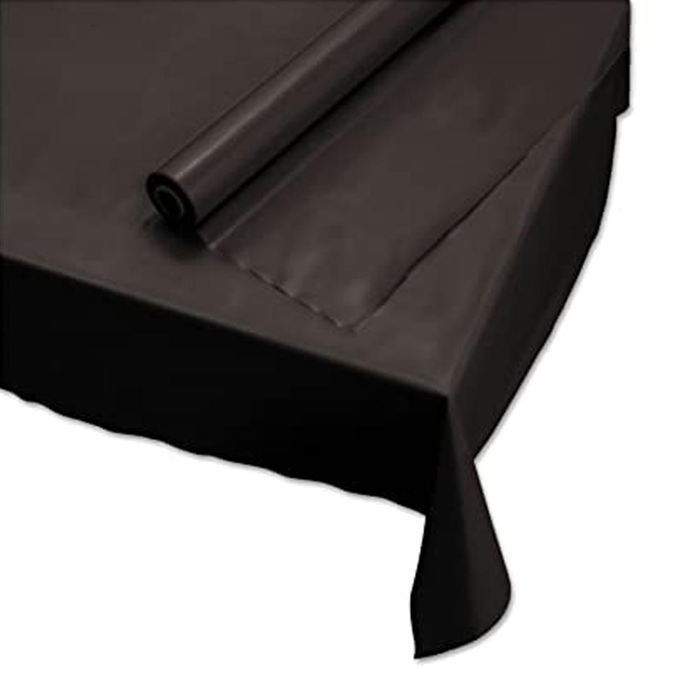 113003 Black 40"x100' Plastic Table Cover 1 Roll