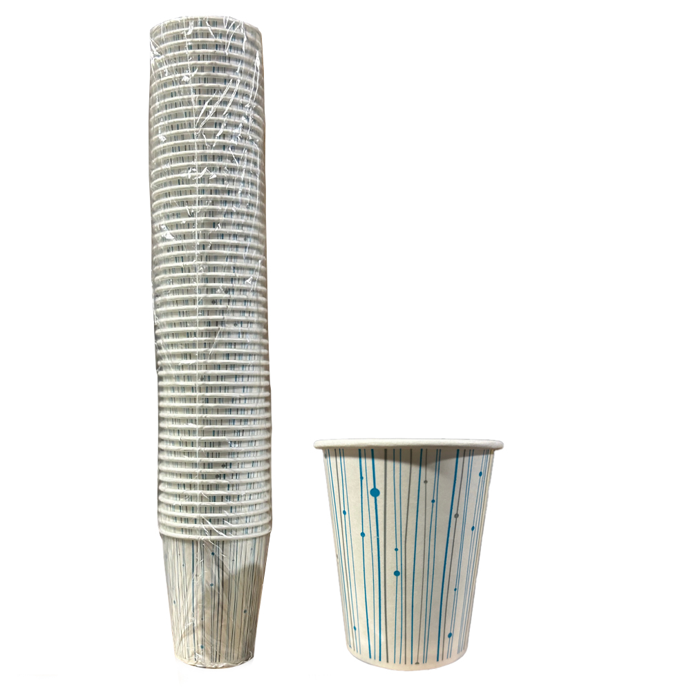 YPCC08 Striped 8-9 oz. Coated Paper Cold Cup 20/50 cs