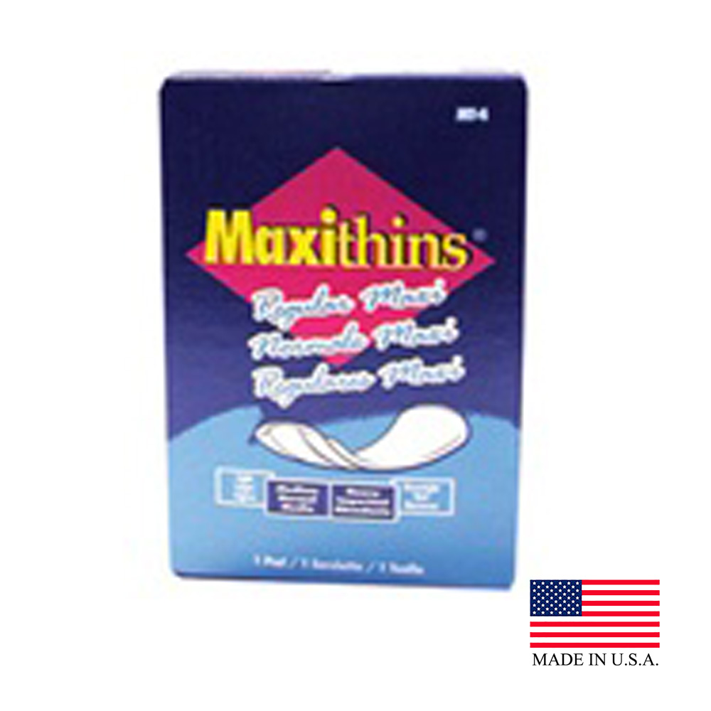 MT-4 Maxi Thins White 4.25" Regular Protection Sanitary Napkins 10/250 cs