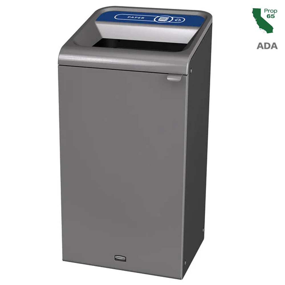1961623 Stenni Gray 23 Gal. Paper Indoor Recycling Container 1 ea.