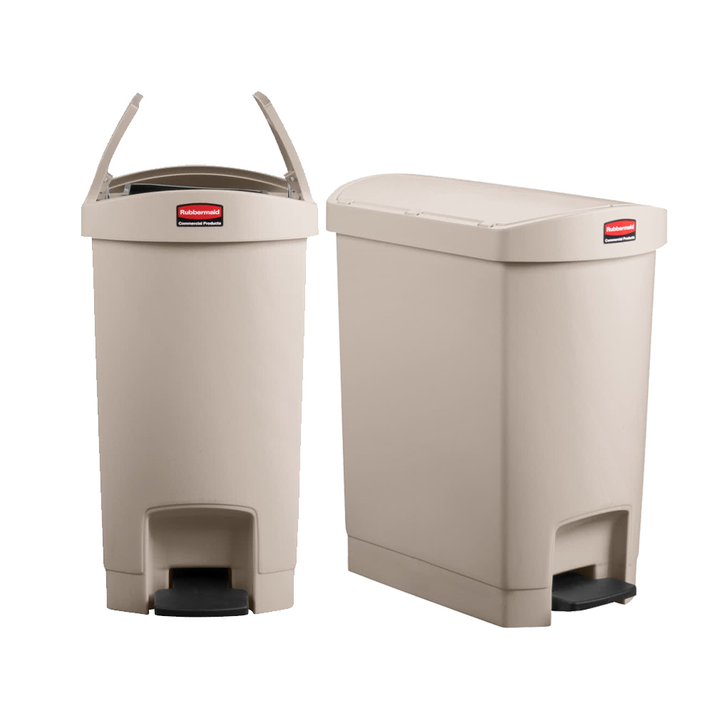 1883457 Slim Jim Beige 8 Gal. End Step-On Container 1 ea.