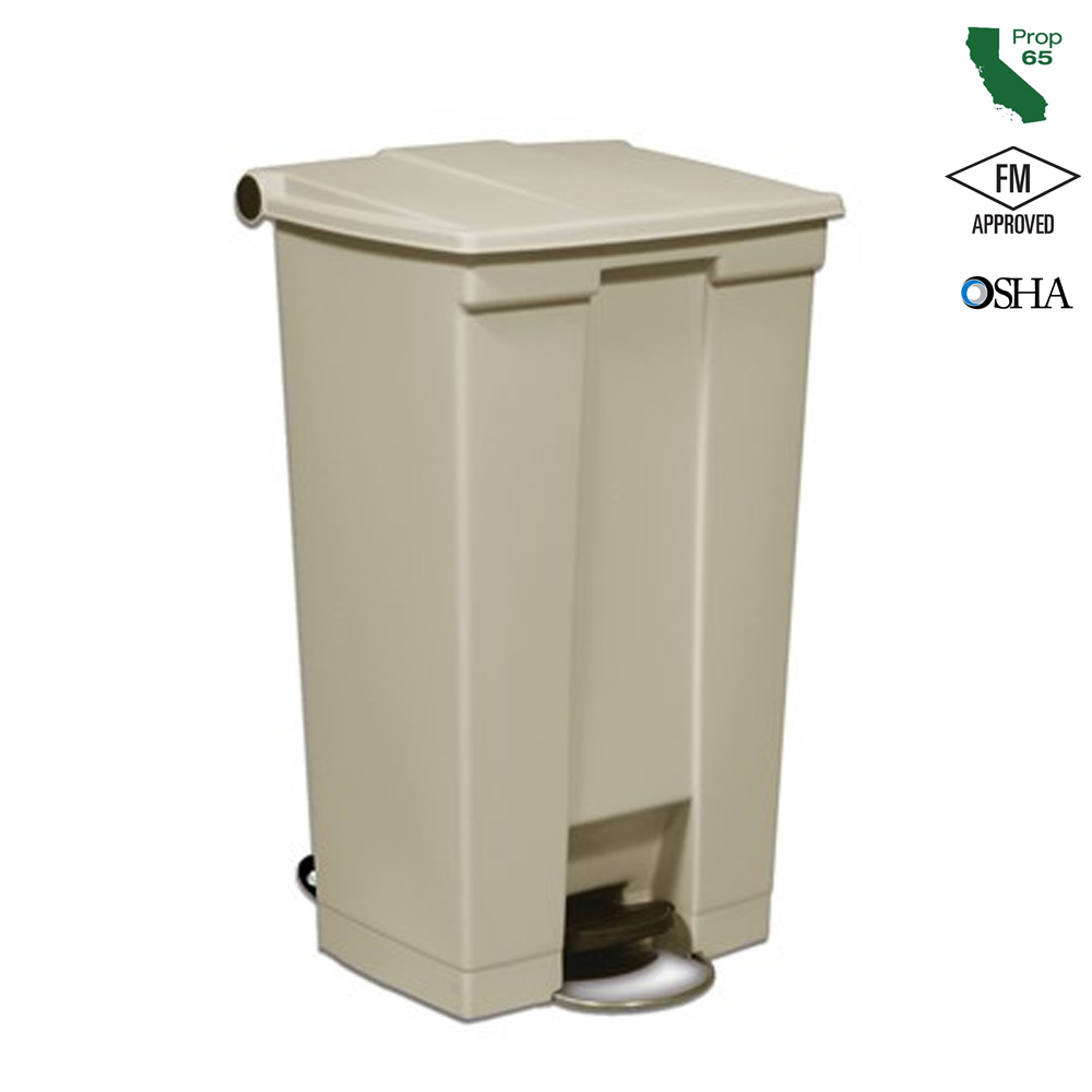 FG614600BEIG Beige 23 Gal. Mobile Step-On Waste Container 1 ea.