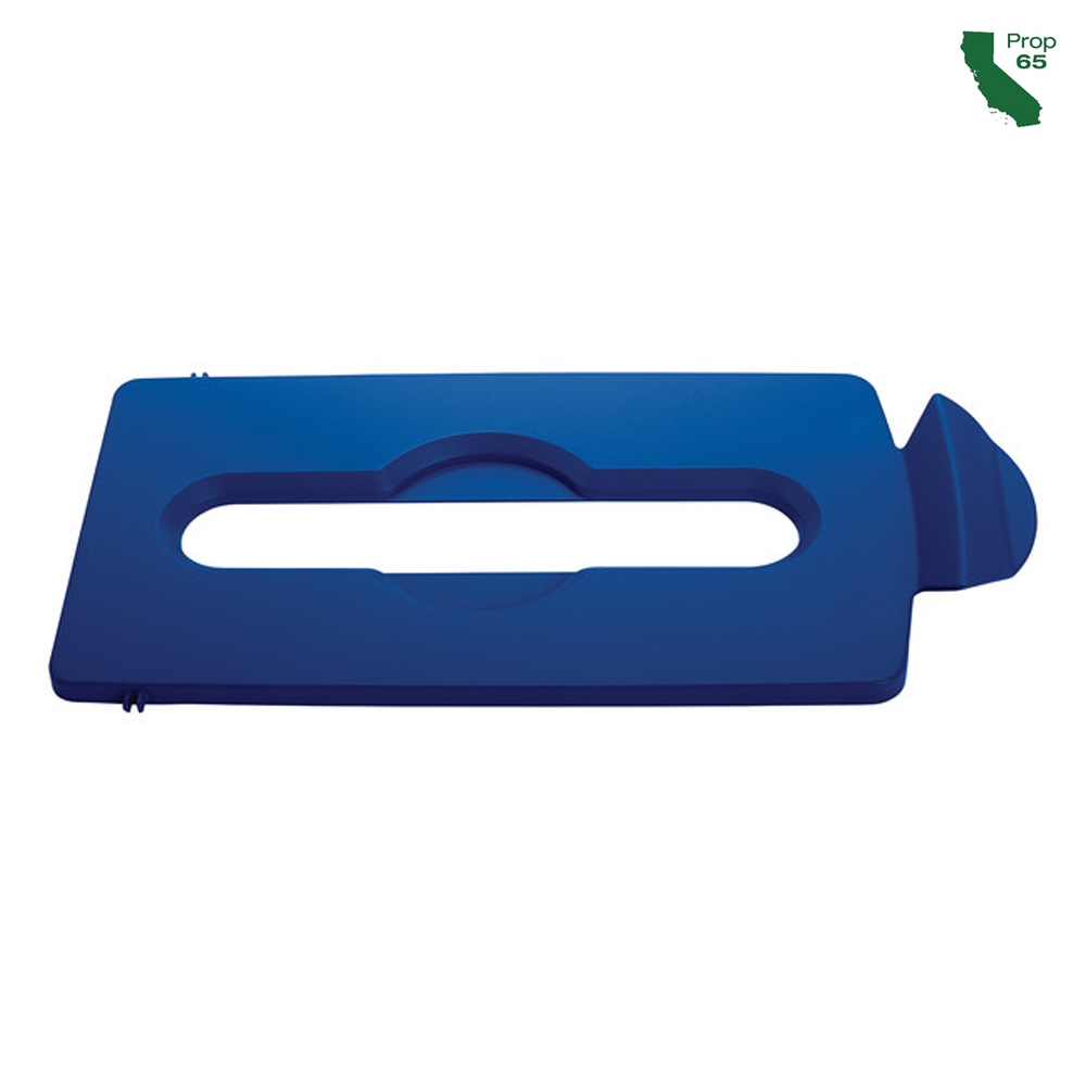 2007890 Slim Jim Blue Recycling Slotted Hinged Lid  1 ea.