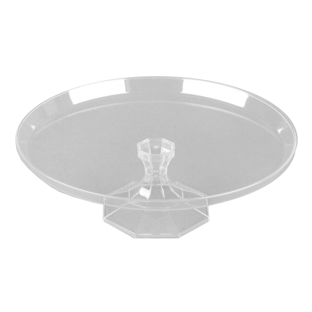 3601-CL Platter Pleasers  Clear 11.75" 2 Piece    Plastic Cake Stand 12/cs