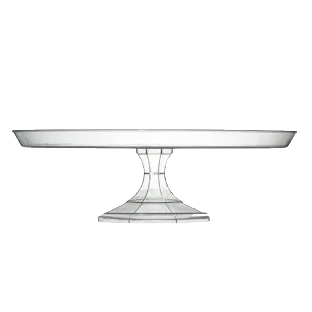3602-CL Platter Pleasers Clear 13.75" 2 Piece     Plastic Cake Stand 12/cs